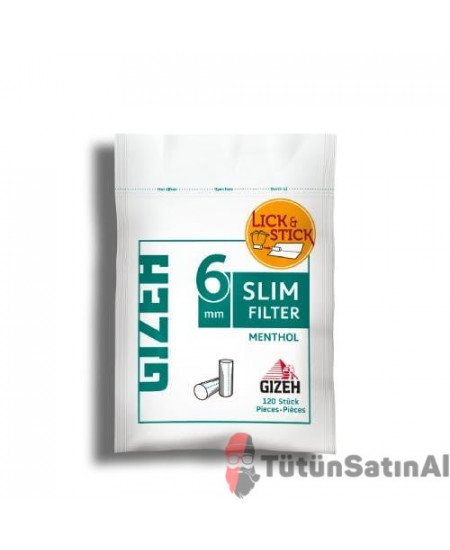 Gizeh Mentol Slim 6mm Poşet Filtre