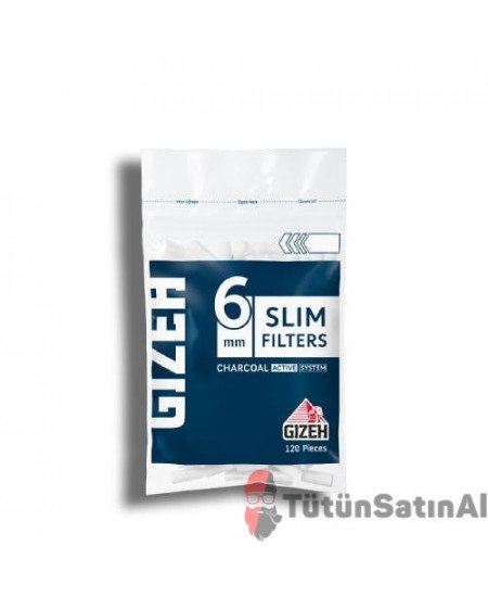 Gizeh Slim  Charcoal 6mm K&ouml;m&uuml;rl&uuml; Filtre