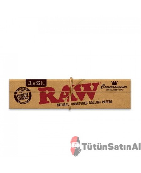 RAW Classic King Size Slim + Zıvanalı (Tips) Organik Kağıt