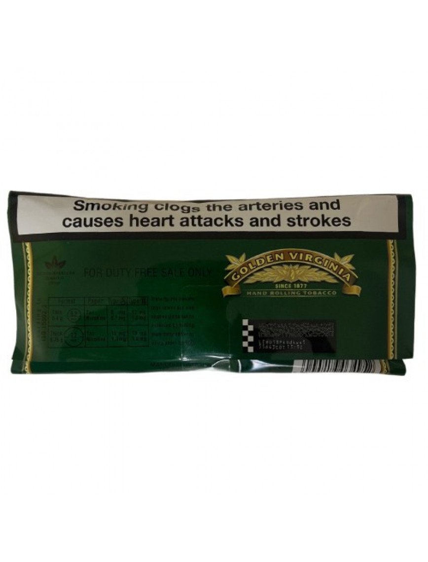 Golden Virginia Orijinal Yeşil (Duty Free) Tütün – 50 Gr